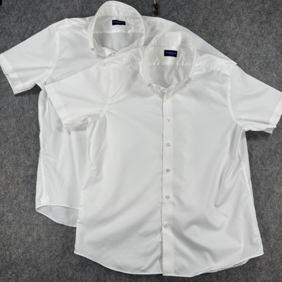 Proper Cloth Other - Proper Cloth Lot Of 2 Shirts Mens‎ 17.5 White Short Sleeve Button Down Cotton